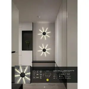 OutdoorIndoor External Wall Sconces Light Waterproof Fixture Door Gate Step Stair Surface Mount Lamp Black Warm White