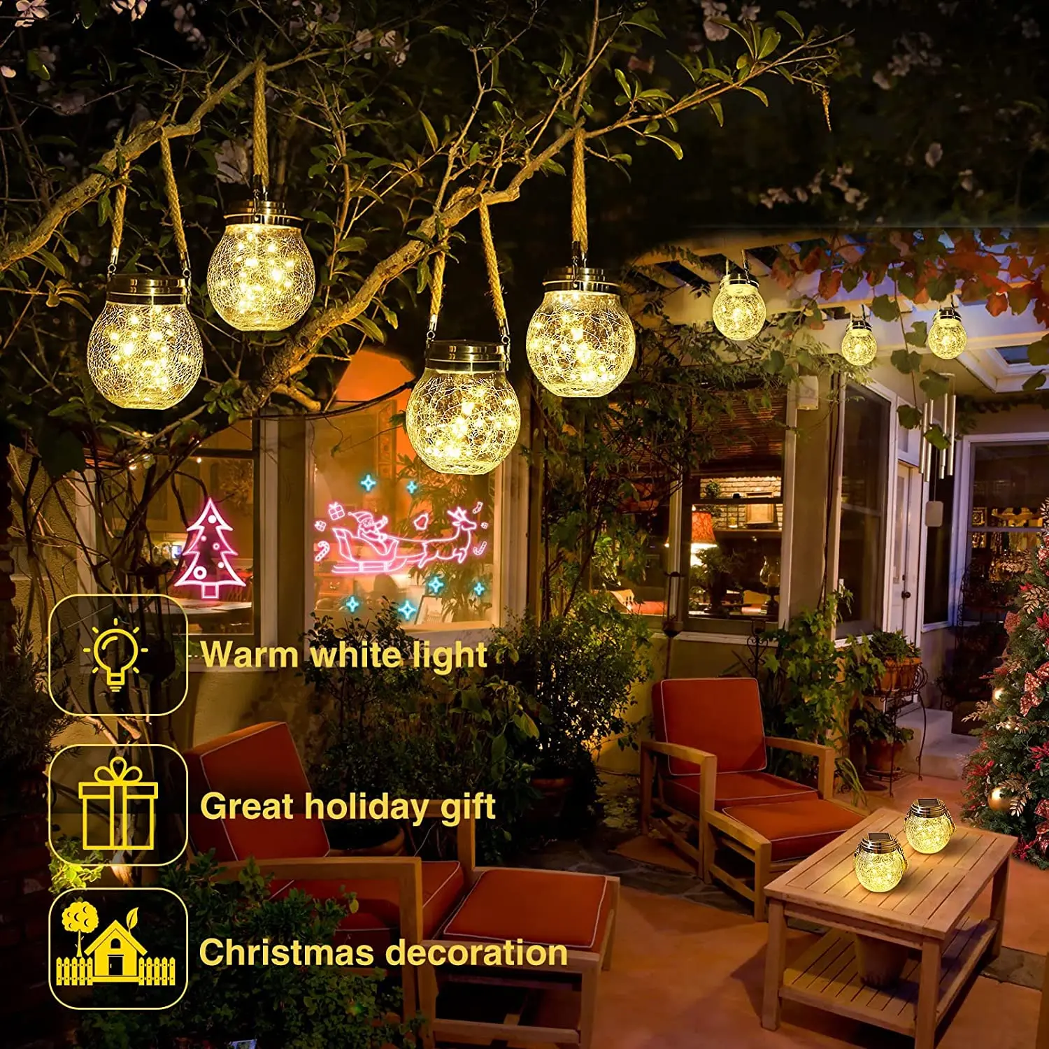 Factory Promotional Flood Light Fixtures - Solar Hanging Light Glass Jar Outdoor Solar Lamp Auto ON-OFF IP65 Waterproof Garden Lamp – Kasem detail pictures