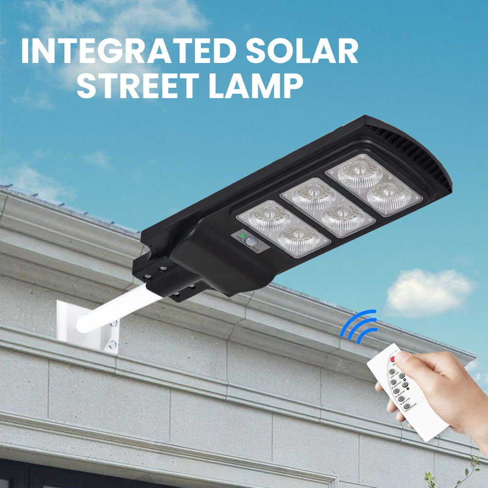 120W Solar Street Lights Outdoor II Dusk to Dawn Sensor Floodlight II 324 PCS LED IP65 High Brightness 15000mAh Battery Solar Streetlight with Remote Control (1)
