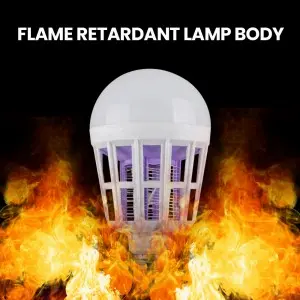 Bug Zapper Light Bulb, 2 in 1 Mosquitoes Killer Lamp Led Electronic Insect & Fly Killer