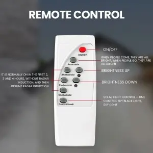 120W Solar Street Lights Outdoor II Dusk to Dawn Sensor Floodlight II 324 PCS LED IP65 High Brightness 15000mAh Battery Solar Streetlight with Remote Control