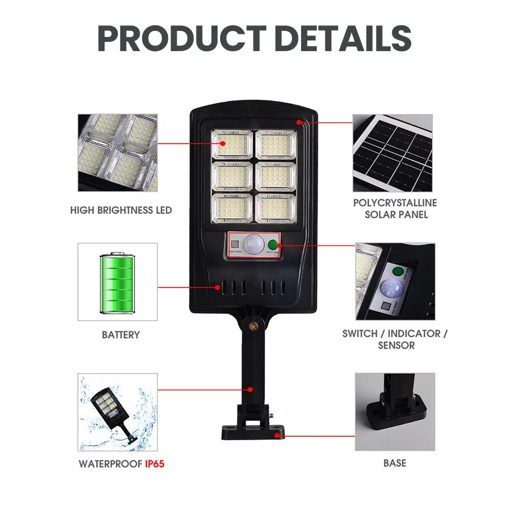 Factory Cheap Solar Garden Path Lights - 3 Modes Outdoor Wireless Led Solar Street Light Dusk To Dawn Motion Sensor Security Street Lamp With Remote Control – Kasem