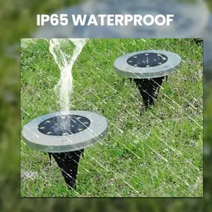 Solar Ground Lights 8 LED Solar Garden Lights Waterproof Outdoor Solar Disk Lights for Pathway Yard Walkway Patio Lawn Path