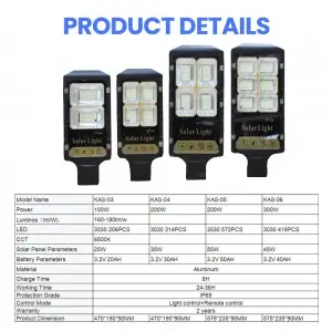 Led Solar Light Ip65 Die Cast Aluminum Street Housing Smart 90w 120w 200w Outdoor Waterproof Lighting and Circuitry Design ROHS