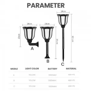 High Quality Ip65 Waterproof Solar Torch Light, Solar Flickering Light Garden Led Solar Flame Light