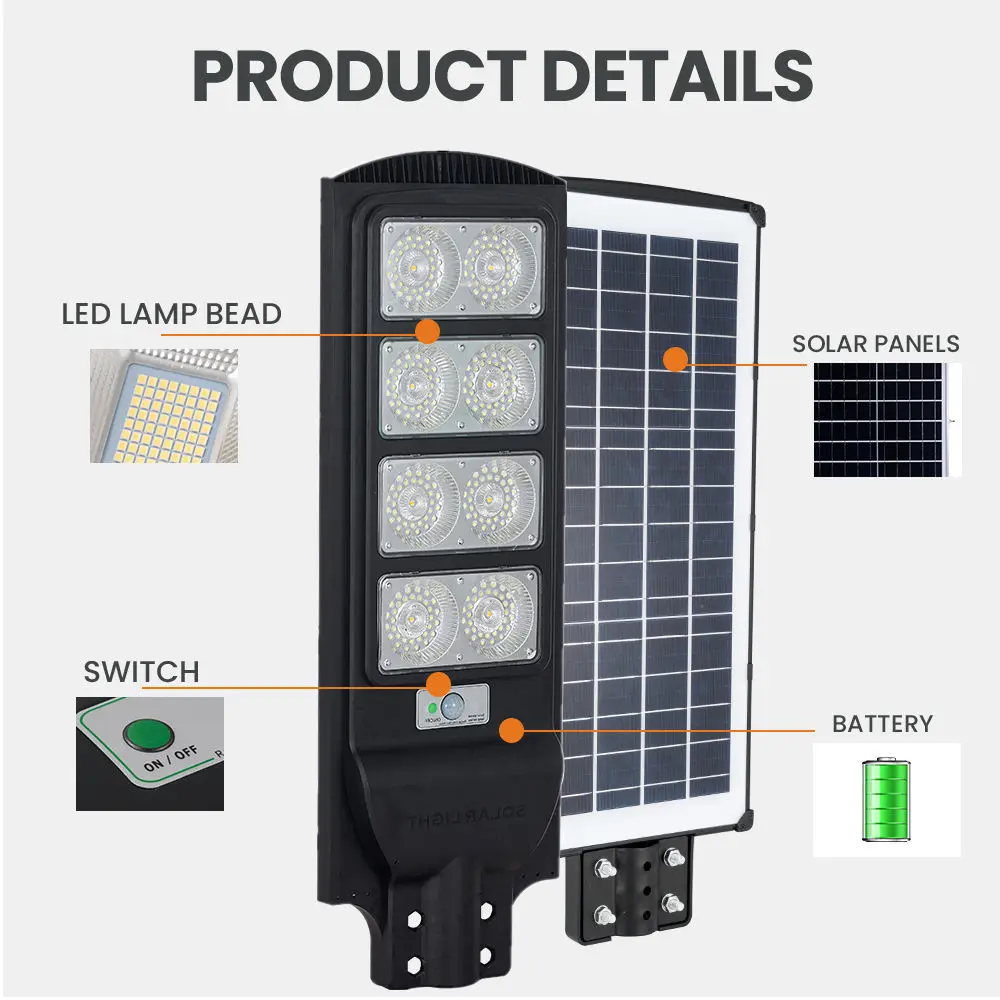 Factory wholesale Unusual Solar Garden Lights - 120W Solar Street Lights Outdoor II Dusk to Dawn Sensor Floodlight II 324 PCS LED IP65 High Brightness 15000mAh Battery Solar Streetlight with Remote Control – Kasem detail pictures