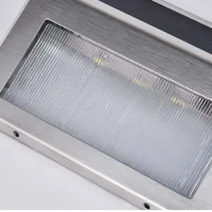 3 LED Solar Powered Step Lights Stainless Steel Outdoor Lighting for Steps Paths Patio Stair Auto OnOFF
