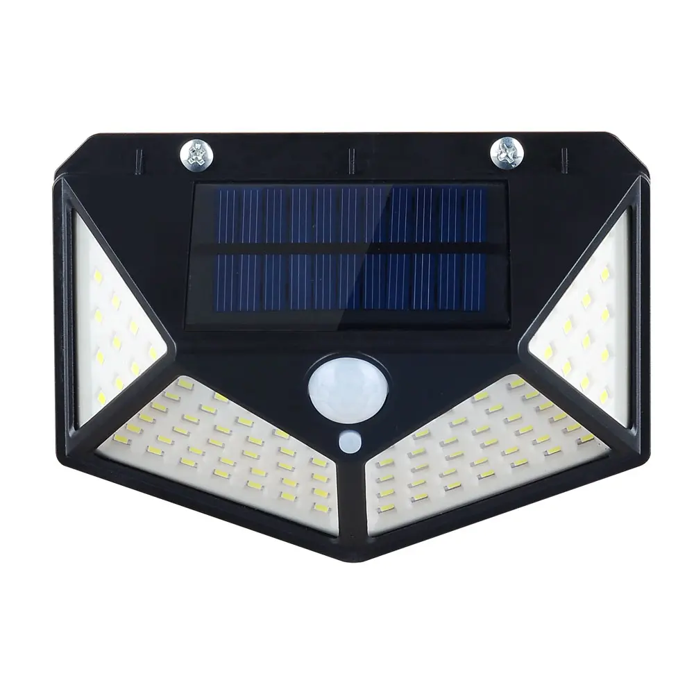 OEM Supply Solar Security Lights Outdoor - NEW 100pcsLED 1200mAh Body Sensor Light Control Dusk to Dawn Waterproof IP65 Outdoor Wall Mounted Solar LED Wall Lamp for Street – Kasem detail pictures