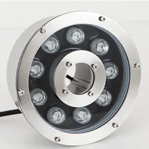 LED FOUNTAIN LAMP STAINLESS STEEL COLORFUL UNDERWATER LAMP RING HOLE SPRING LAMP POOL LAMP LANDSCAPE UNDERWATER SPOTLIGHT 6W