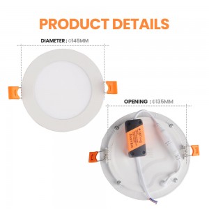 waterproof IP44 3w 6w 9w 12w 18w 24w flat led panel lamp recessed round ultra thin slim led ceiling panel light