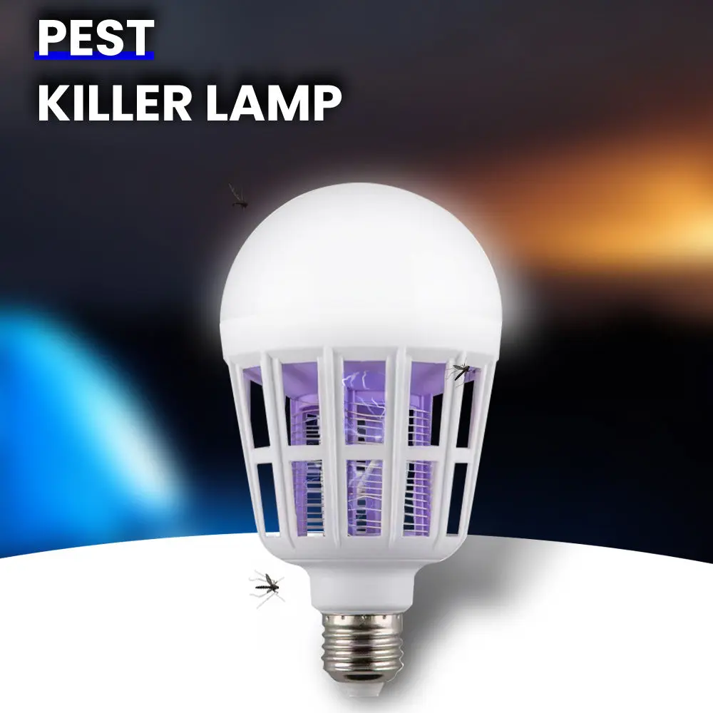 New Delivery for White Wall Lights - Bug Zapper Light Bulb, 2 in 1 Mosquitoes Killer Lamp Led Electronic Insect & Fly Killer – Kasem detail pictures