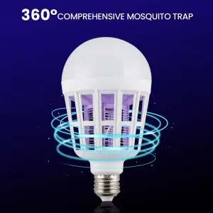 Bug Zapper Light Bulb, 2 in 1 Mosquitoes Killer Lamp Led Electronic Insect & Fly Killer