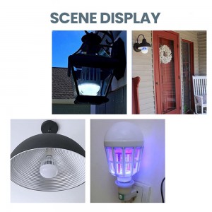 Bug Zapper Light Bulb, 2 in 1 Mosquitoes Killer Lamp Led Electronic Insect & Fly Killer