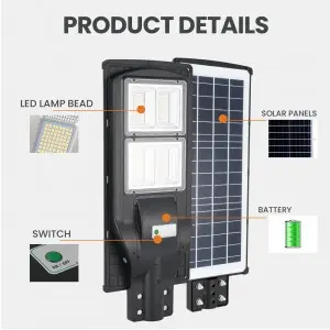 Commercial Waterproof IP65 Aluminum Smd 60w 120w 180w Integrated Outdoor All In One Led Solar Street Light